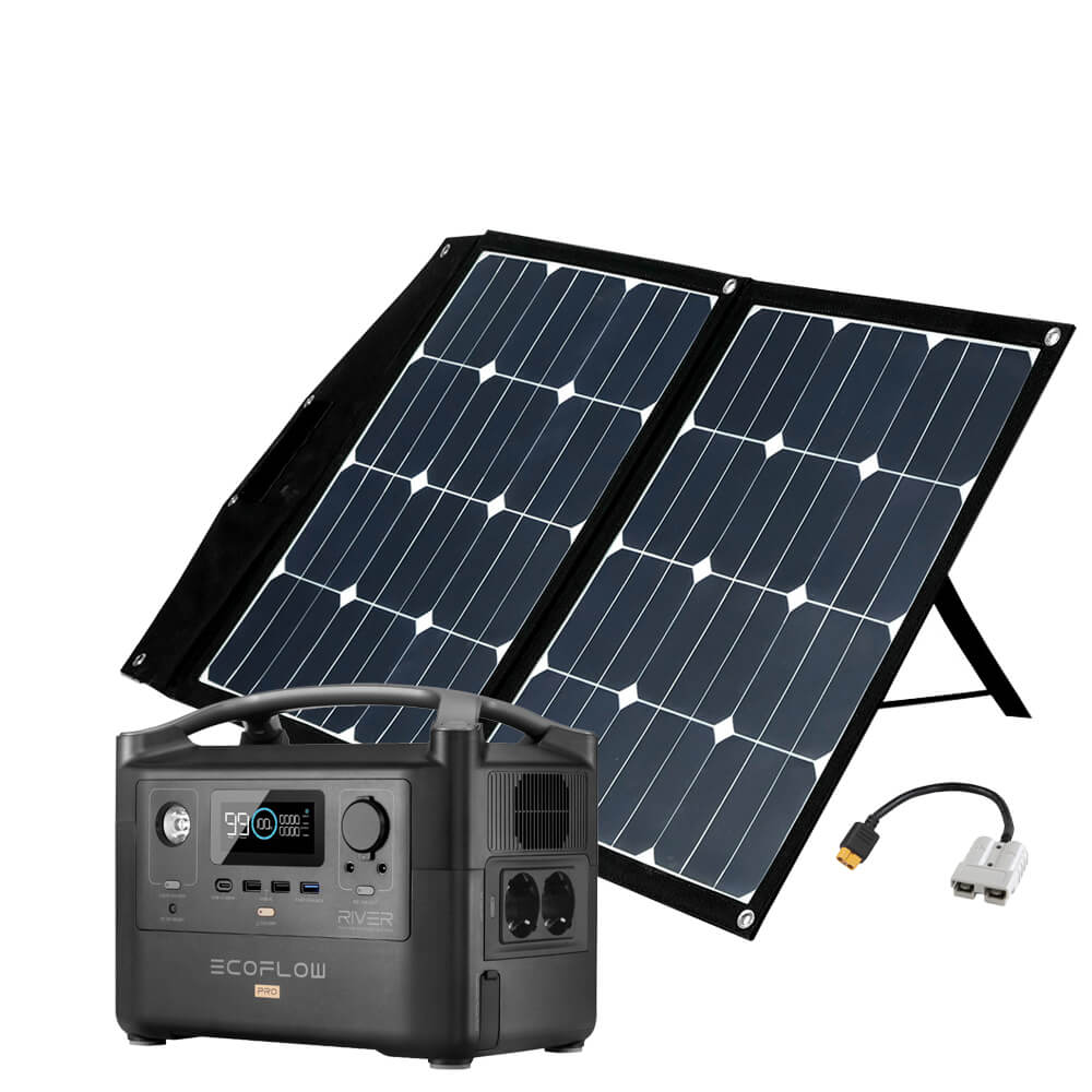 SparSet EcoFlow RIVER Pro Powerstation mit Offgridtec® Solartasche